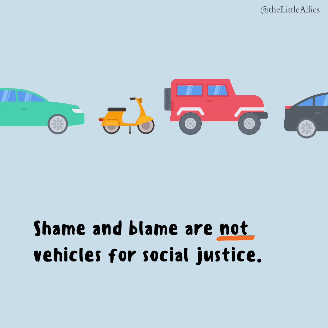 shame and blame are not vehicles for social justice