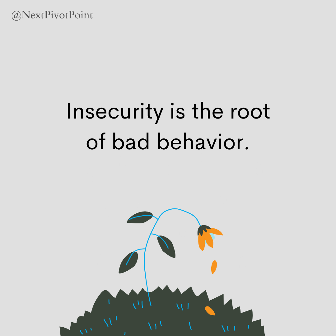Insecurity is the root of bad behavior